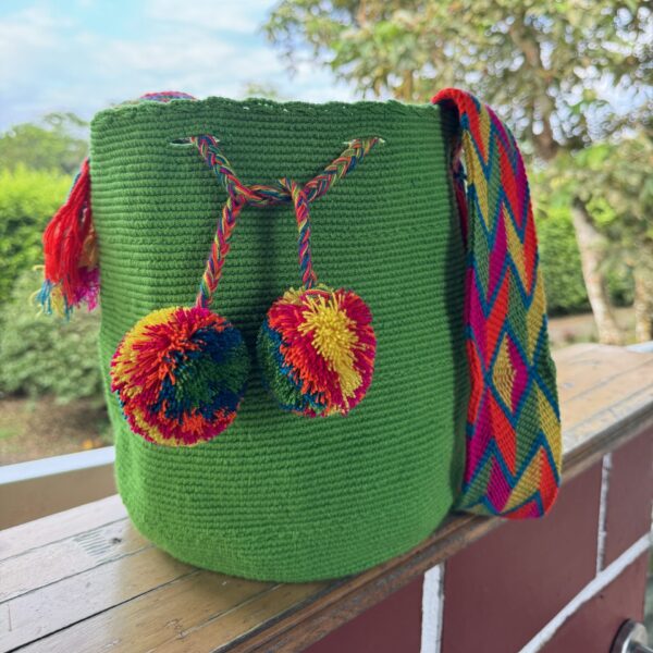 Mochila Wayuú Unicolor - Imagen 8