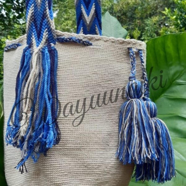 Mochila Wayuú Unicolor - Imagen 5