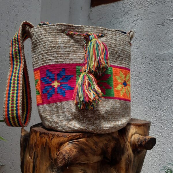 Mochila Wayúu Bicolor - Imagen 4